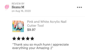 Pink and White Acrylic Nail Cutter Tool